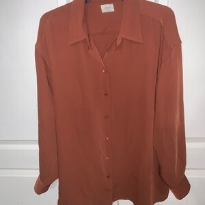 Wilfred Terracotta Button-Down Shirt